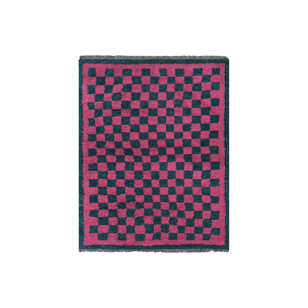 Vintage Türk Damalı Tulu Halı 144 x 190 cm