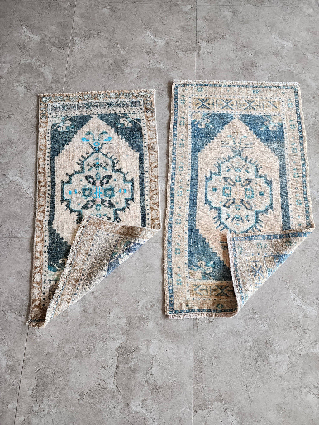 Vintage Türk Yastık Halı 2'li Set 51 x 97 cm