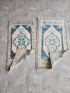 Vintage Türk Yastık Halı 2'li Set 51 x 97 cm