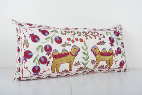 Deve Desenli Suzani Kırlent Kılıfı 45 x 95 cm