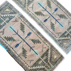 Vintage Türk Yastık Halı 2'li Set 50 x 115 cm