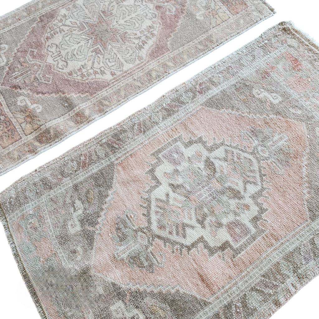 Vintage Türk Yastık Halı 2'li Set 54 x 97 cm