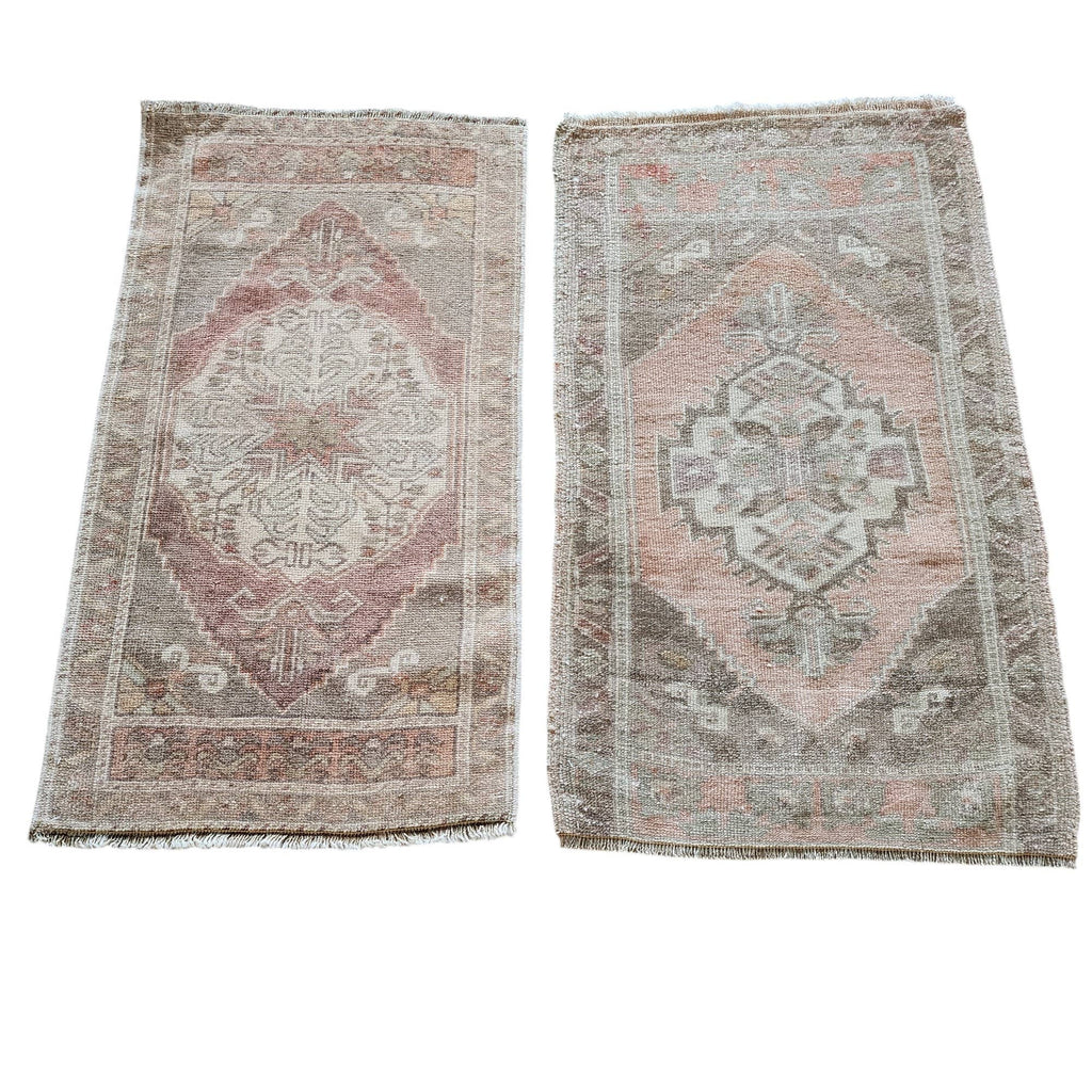 Vintage Türk Yastık Halı 2'li Set 54 x 97 cm
