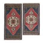 Vintage Türk Yastık Halı 2'li Set 57 x 97 cm