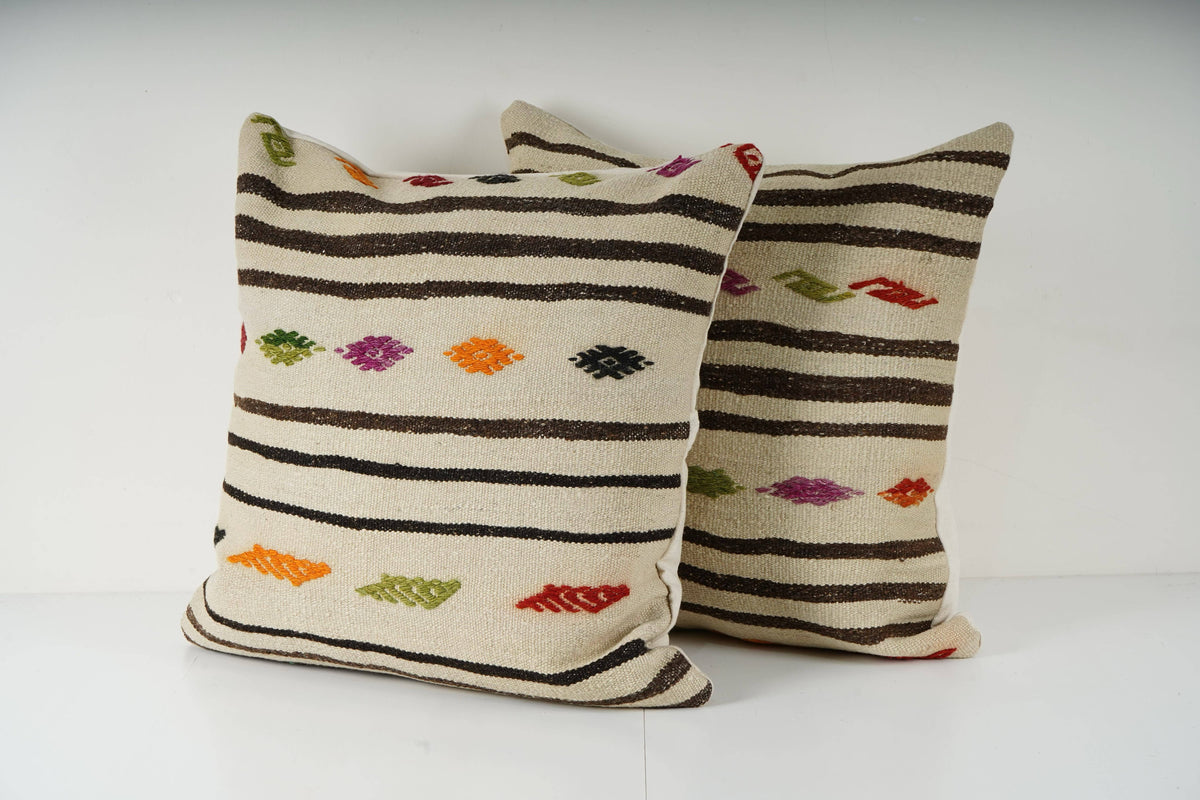 Kilim Kırlent Kılıfı 2'li Set 60 x 60 cm