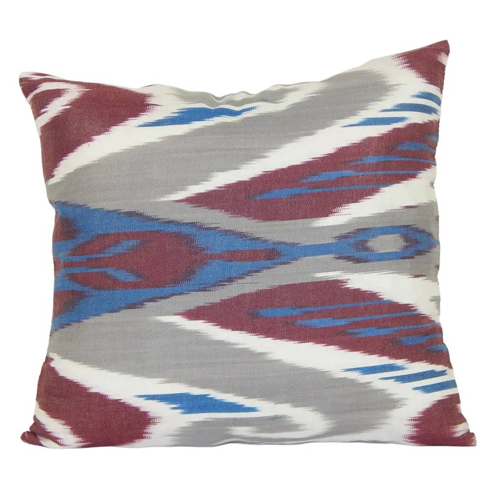 İpek Ikat Kadife Kırlent Kılıfı 33 x 37 cm