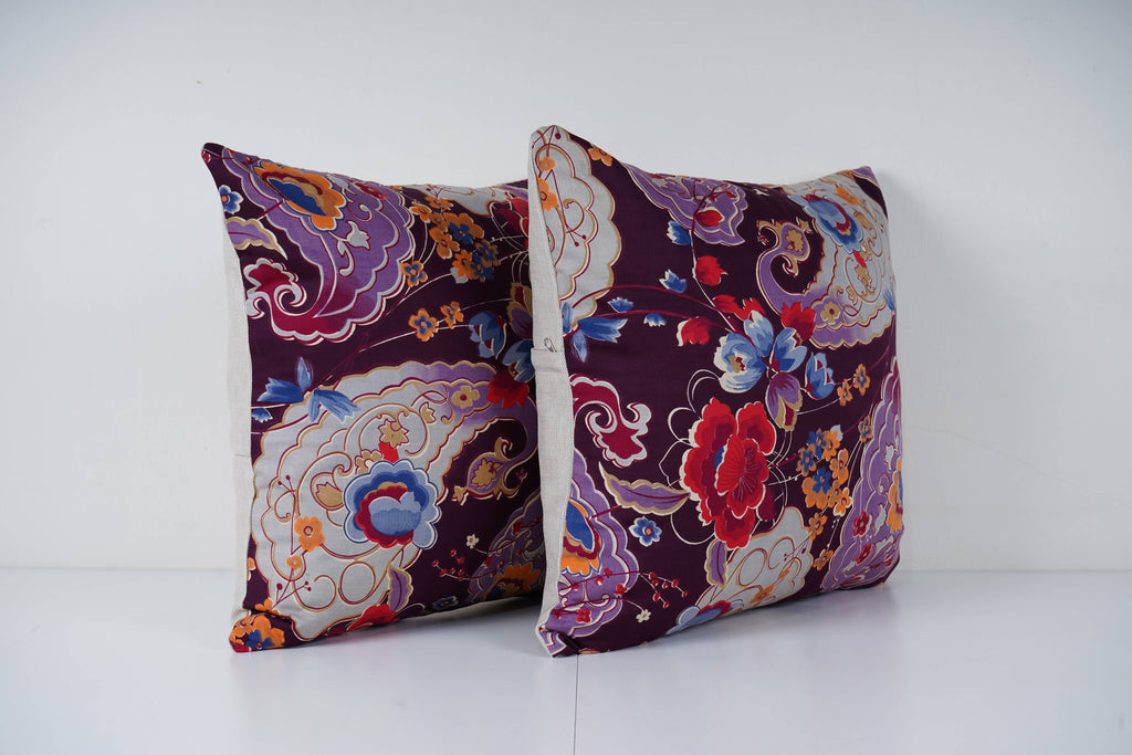 Özbek Baskılı Kırlent Kılıfı 2'li Set 48 x 48 cm