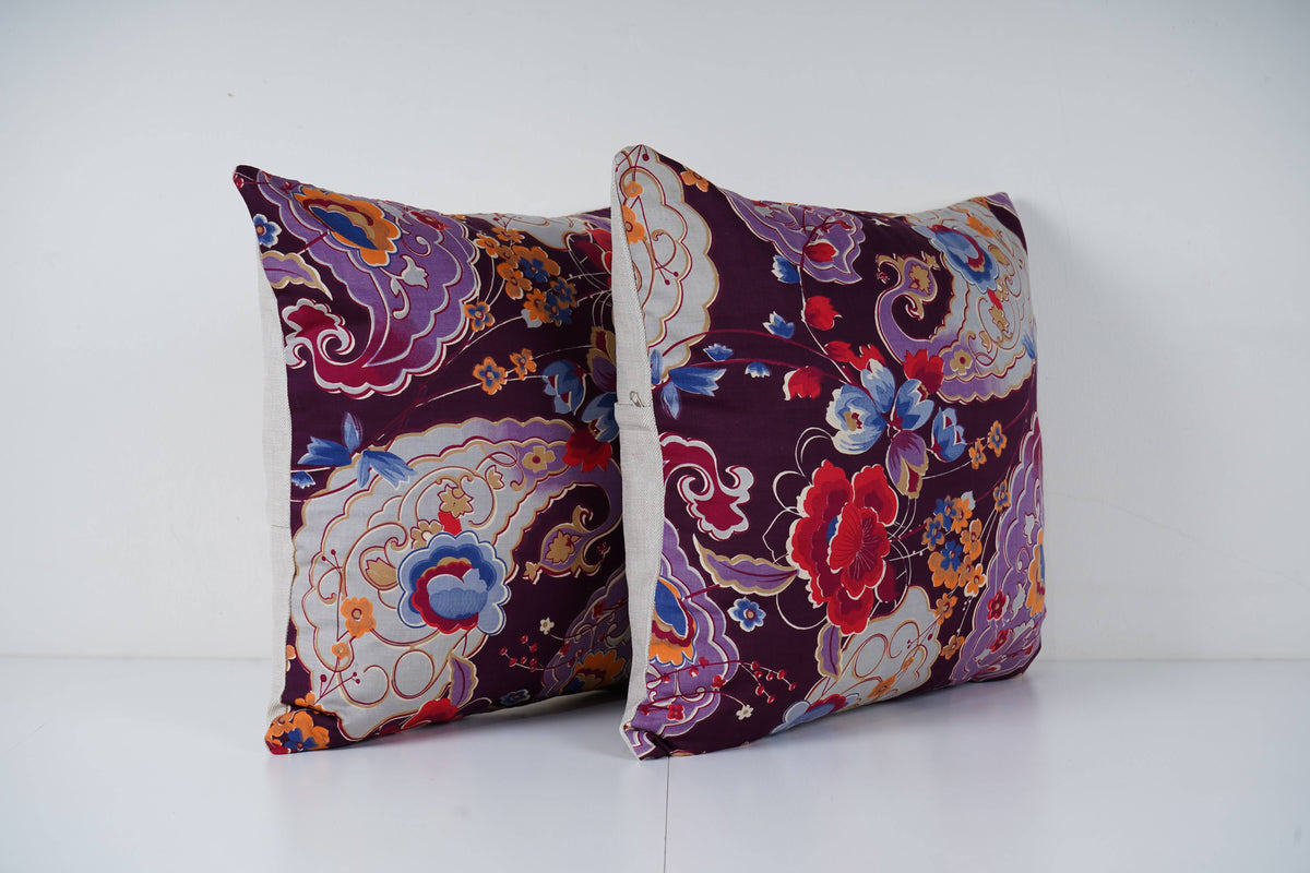 Özbek Baskılı Kırlent Kılıfı 2'li Set 48 x 48 cm