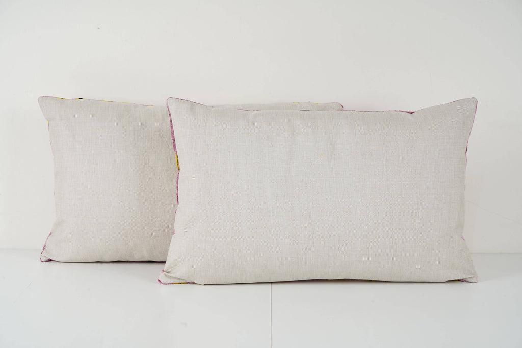 İpek Ikat Kadife Kırlent Kılıfı 2'li Set 40 x 120 cm