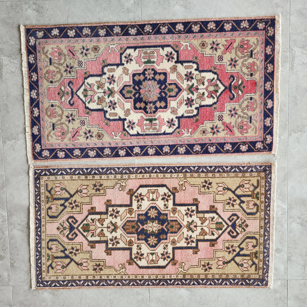 Vintage Uşak Yastık Halı 2'li Set 55 x 102 cm