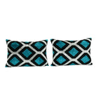 İpek Ikat Kadife Kırlent Kılıfı 2'li Set 40 x 56 cm