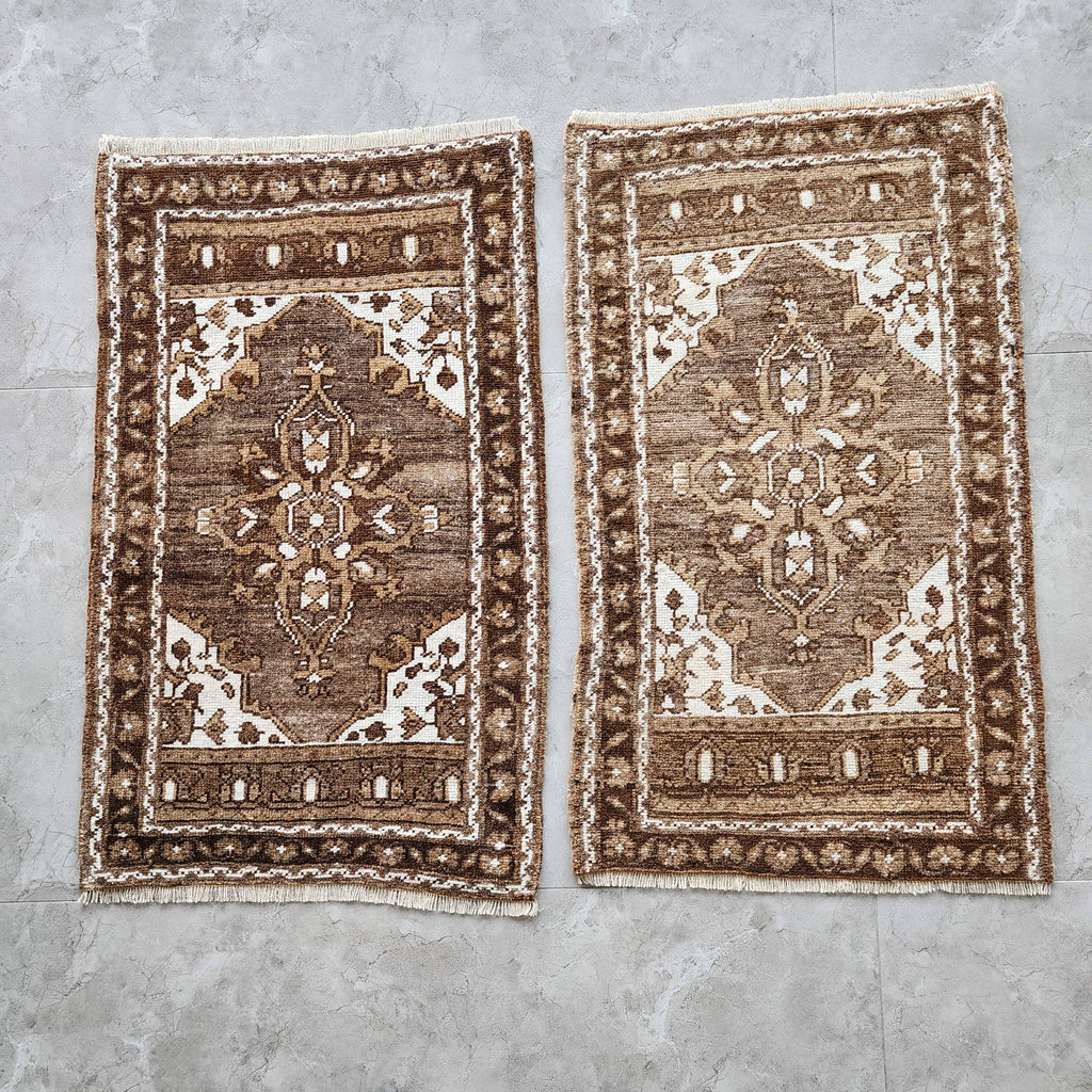 Vintage Türk Yastık Halı 2'li Set 53 x 90 cm
