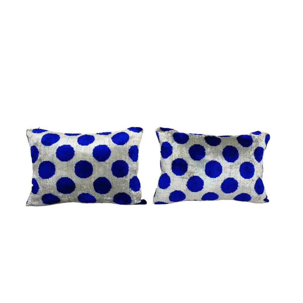 İpek Ikat Kadife Kırlent Kılıfı 2'li Set 40 x 55 cm