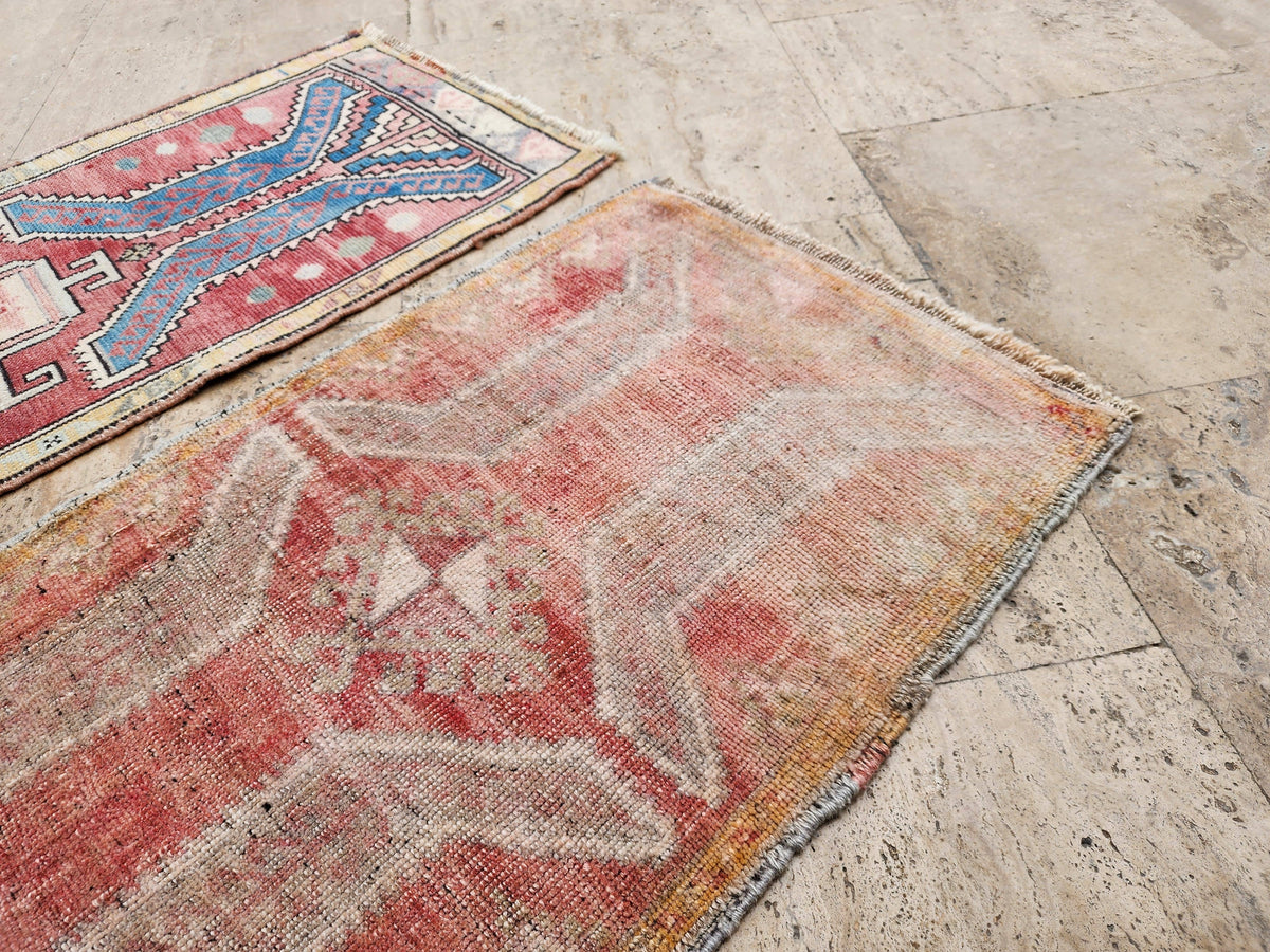 Vintage Türk Yastık Halı 2'li Set 54 x 82 cm