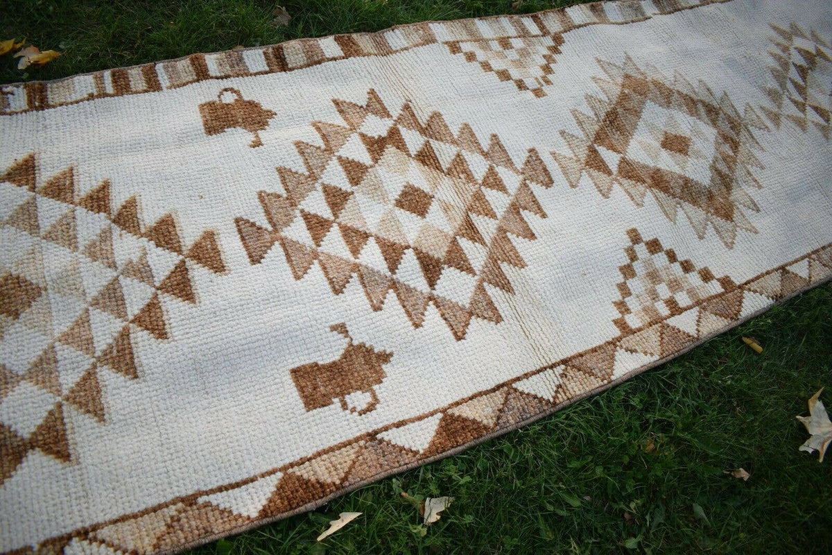 Vintage Herki Halı Yolluk 90 x 404 cm