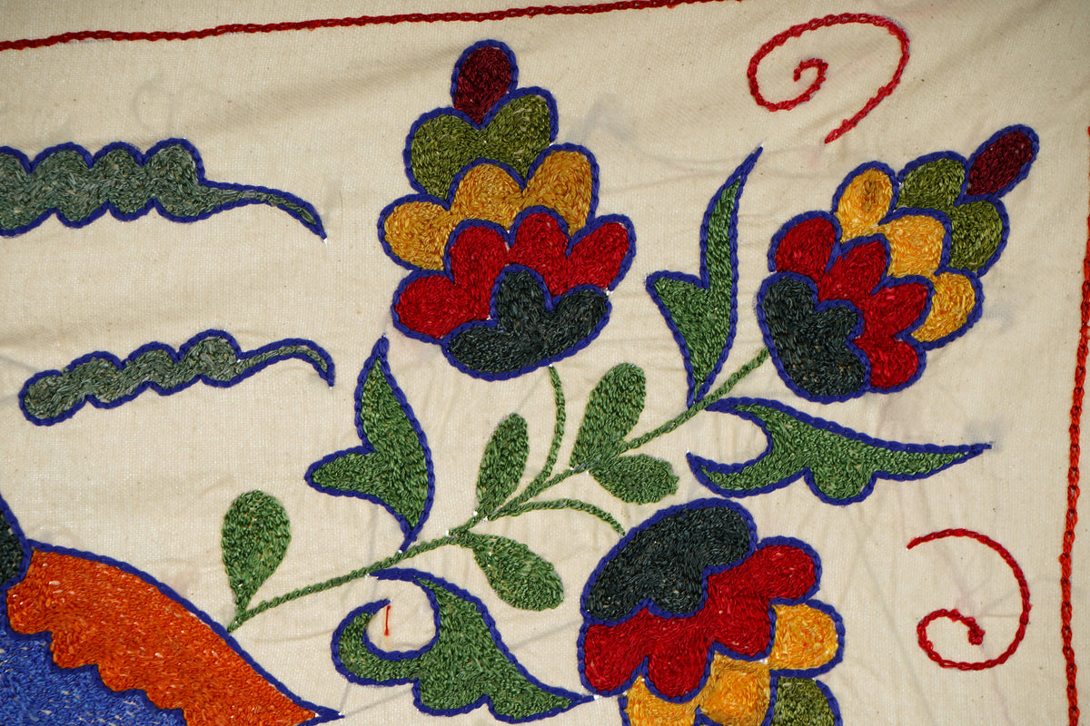 Kuş Desenli Suzani Yolluk 46 x 90 cm