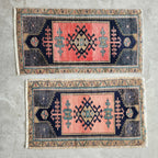 Vintage Türk Yastık Halı 2'li Set 49 x 81 cm
