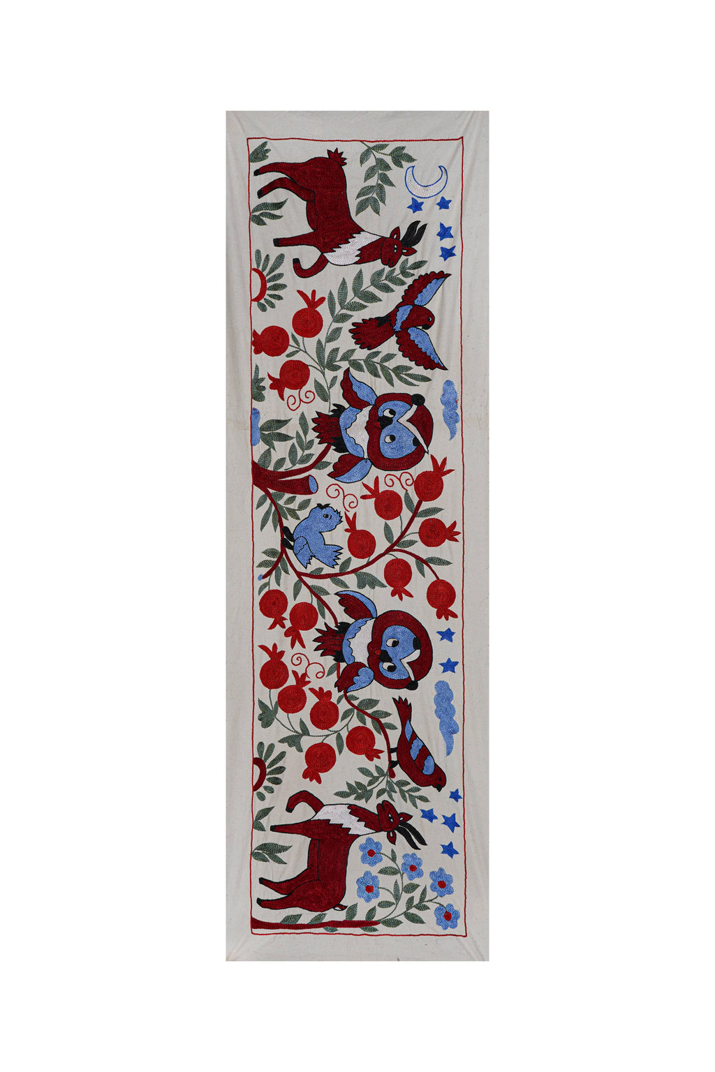 Baykuş Desenli Suzani Yolluk 50 x 144 cm