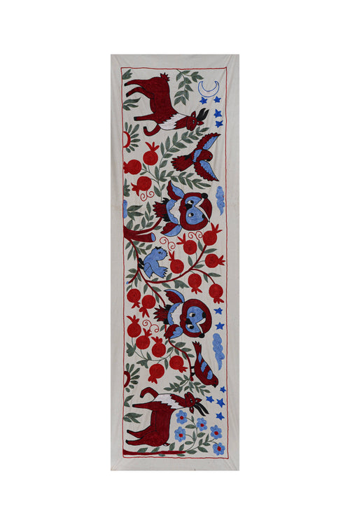 Baykuş Desenli Suzani Yolluk 50 x 144 cm