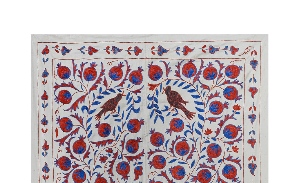 Kuş Desenli Suzani Duvar Örtüsü 109 x 186 cm