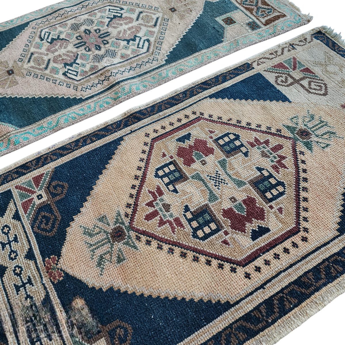 Vintage Türk Yastık Halı 2'li Set 53 x 95 cm