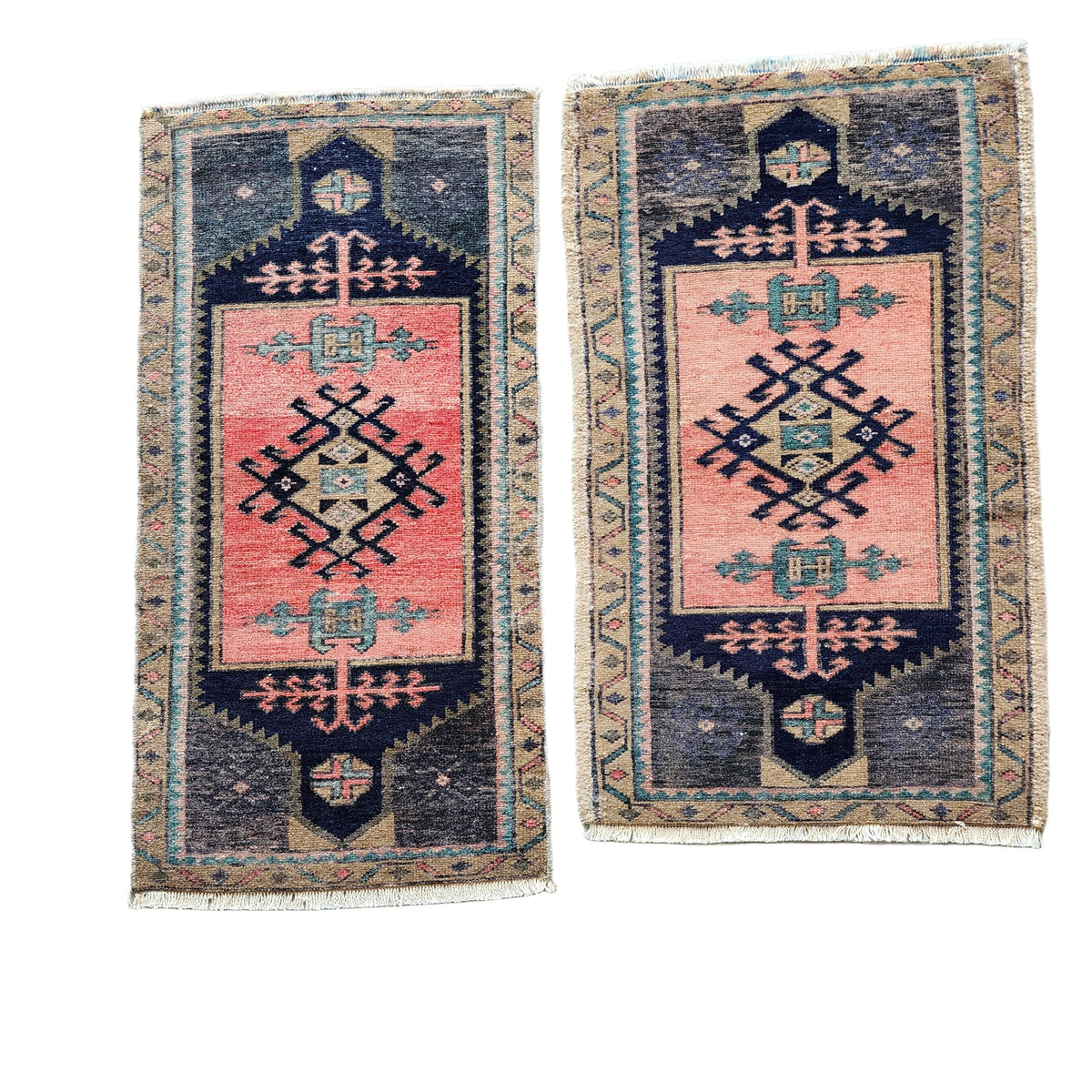 Vintage Türk Yastık Halı 2'li Set 49 x 81 cm