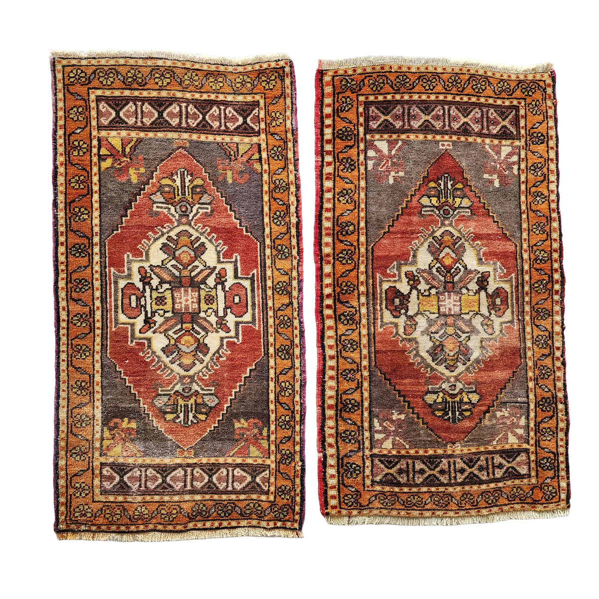Vintage Uşak Yastık Halı 2'li Set 52 x 93 cm