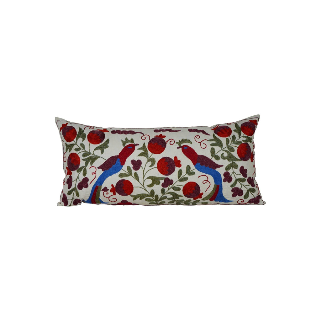 Kuş Desenli Suzani Kırlent Kılıfı 42 x 85 cm