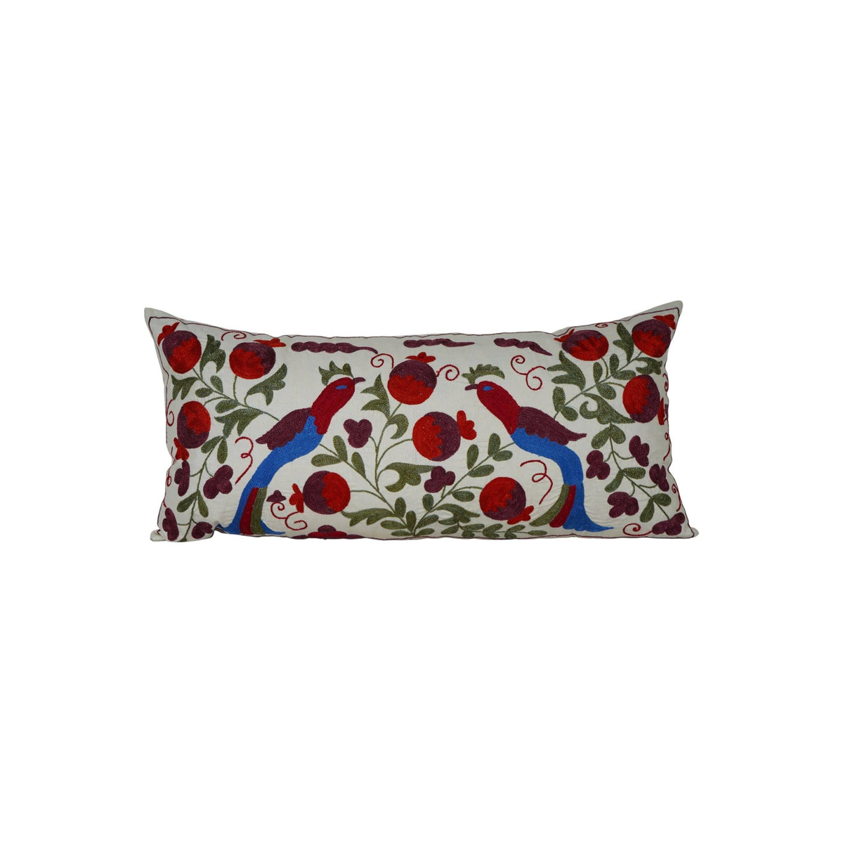 Kuş Desenli Suzani Kırlent Kılıfı 42 x 85 cm
