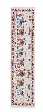 El İşlemesi Suzani Duvar Örtüsü 50 x 186 cm