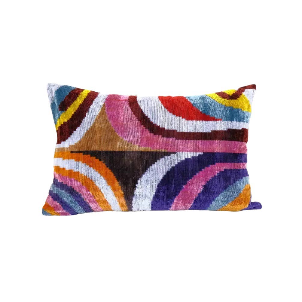 İpek Ikat Kadife Kırlent Kılıfı 2'li Set 40 x 60 cm