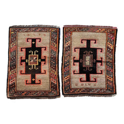 Vintage Uşak Yastık Halı 2'li Set 56 x 79 cm
