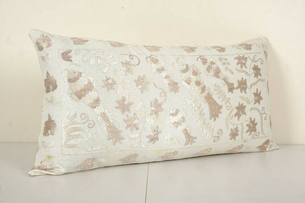 Balık Desenli Suzani Kırlent Kılıfı 42 x 80 cm