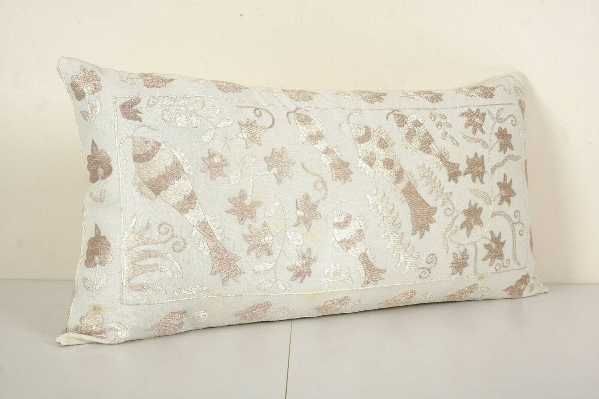 Balık Desenli Suzani Kırlent Kılıfı 42 x 80 cm