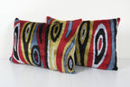İpek Ikat Kadife Kırlent Kılıfı 2'li Set 40 x 60 cm