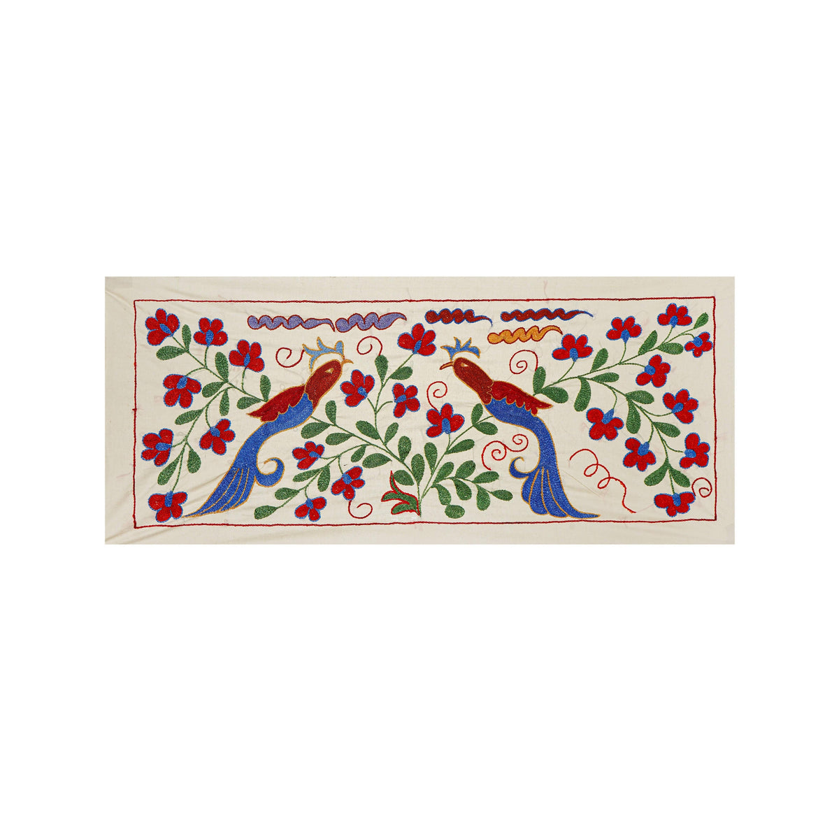 Kuş Desenli Suzani Yolluk 44 x 96 cm