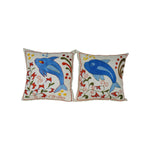 Balık Desenli Suzani Kırlent Kılıfı 2'li Set 45 x 45 cm