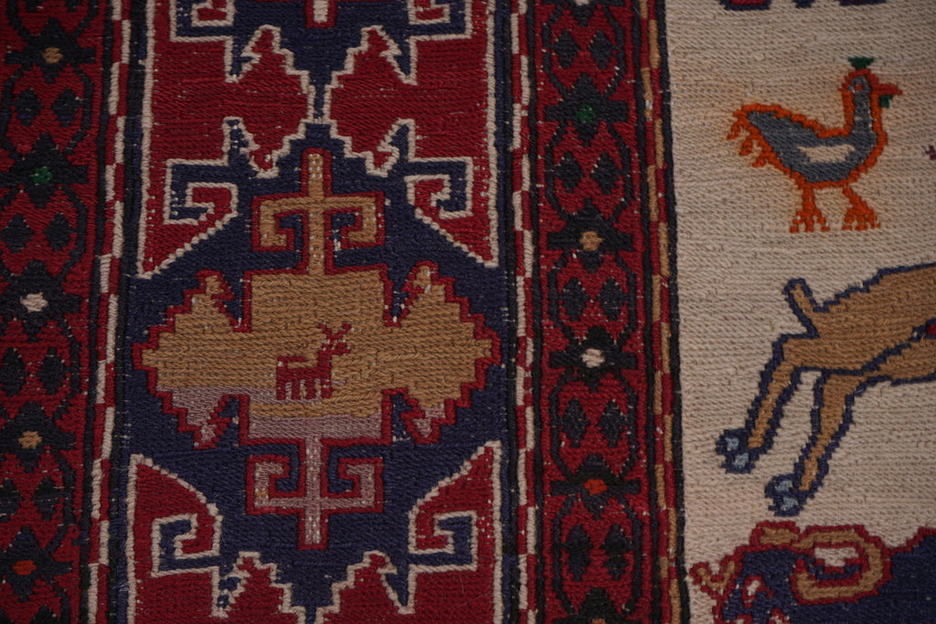 Vintage Sumak Kilim 108 x 143 cm