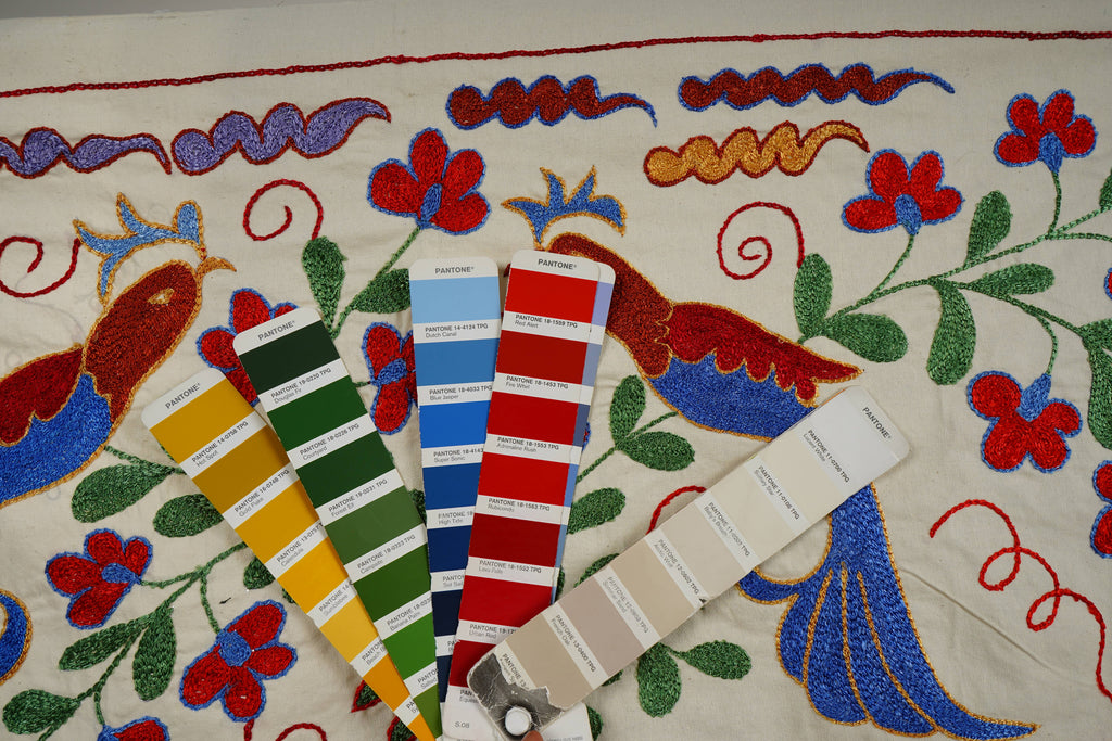 Kuş Desenli Suzani Yolluk 44 x 96 cm