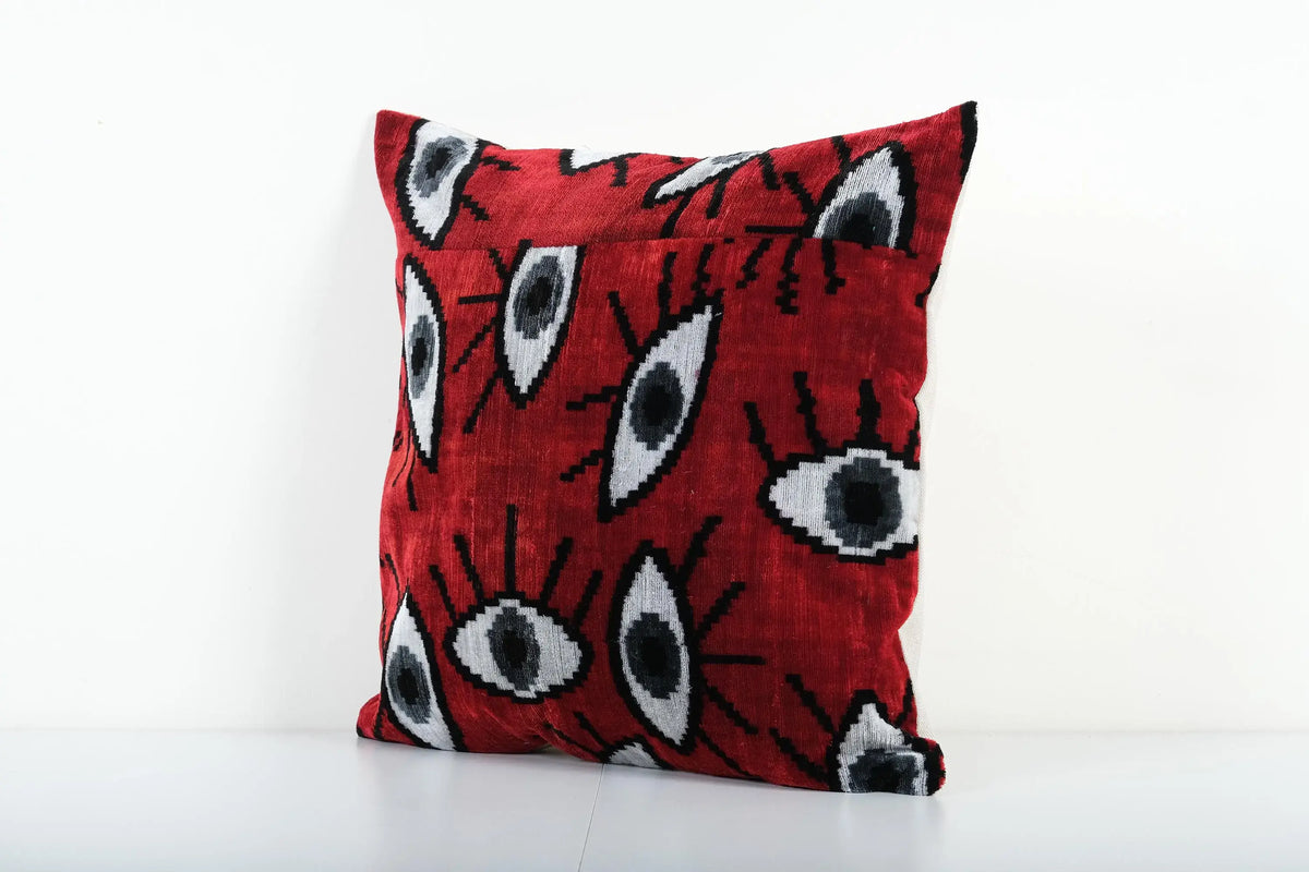 İpek Ikat Kadife Kırlent Kılıfı 50 x 50 cm