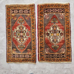 Vintage Uşak Yastık Halı 2'li Set 52 x 93 cm