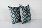 İpek Ikat Kadife Kırlent Kılıfı 2'li Set 58 x 58 cm