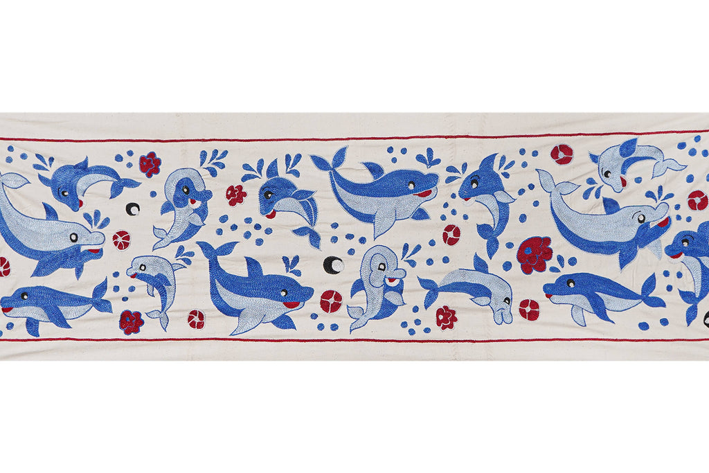Balık Desenli Suzani Duvar Örtüsü 50 x 148 cm