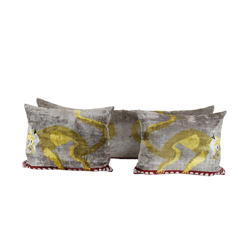 İpek Ikat Kadife Kırlent Kılıfı 2'li Set 42 x 120 cm