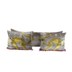 İpek Ikat Kadife Kırlent Kılıfı 2'li Set 42 x 120 cm