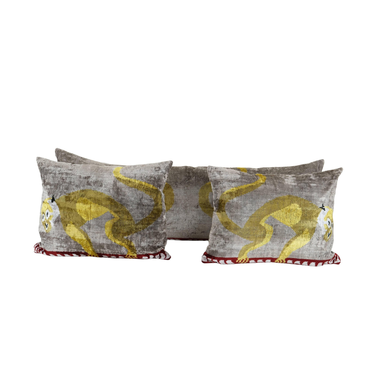 İpek Ikat Kadife Kırlent Kılıfı 2'li Set 42 x 120 cm