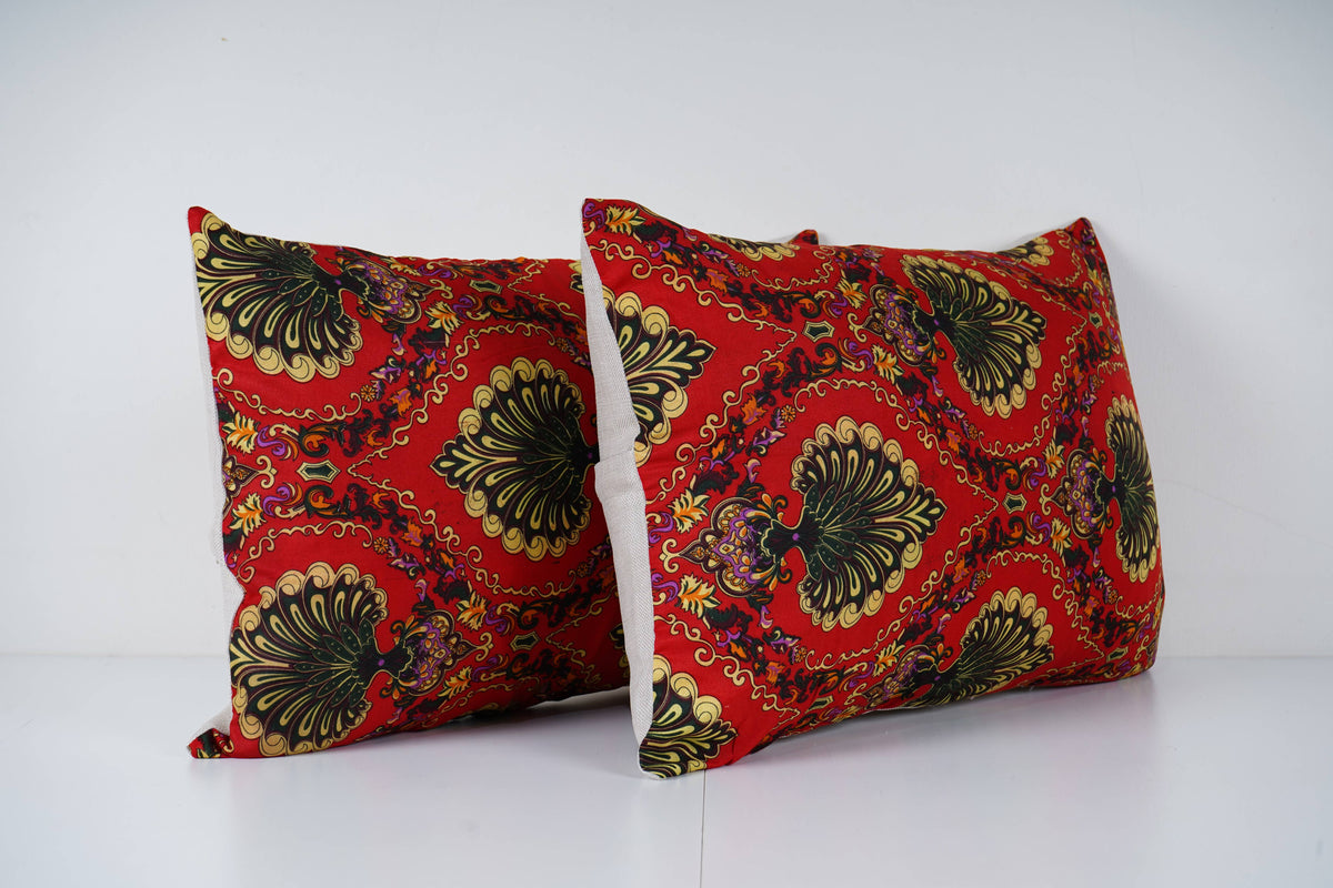 Özbek Baskılı Kırlent Kılıfı 2'li Set 38 x 57 cm
