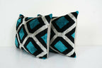 İpek Ikat Kadife Kırlent Kılıfı 2'li Set 40 x 56 cm