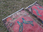 Vintage Türk Yastık Halı 2'li Set 43 x 112 cm