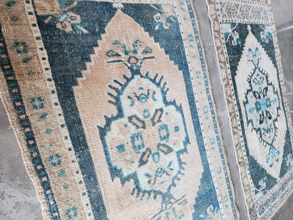 Vintage Türk Yastık Halı 2'li Set 51 x 97 cm